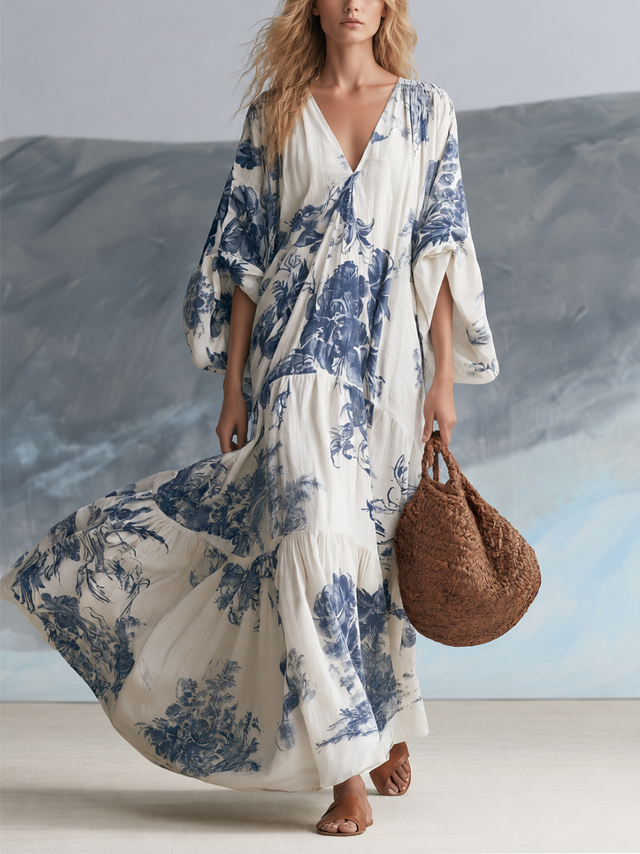 Margaux | Robe Maxi Fleurie Élégante