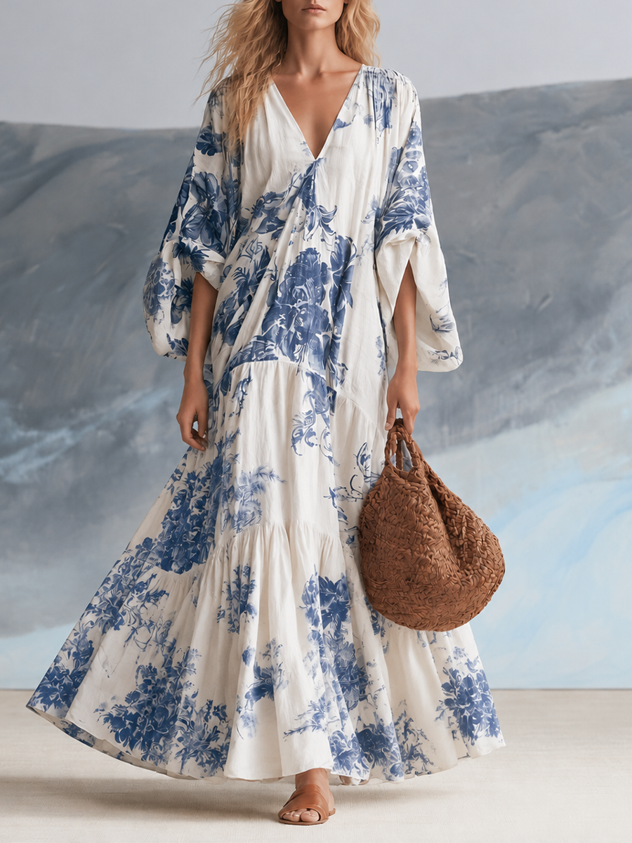Margaux | Robe Maxi Fleurie Élégante