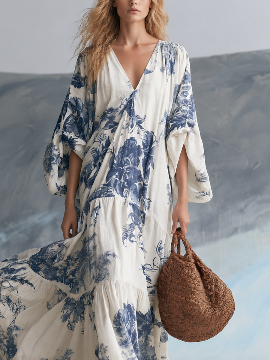 Margaux | Robe Maxi Fleurie Élégante