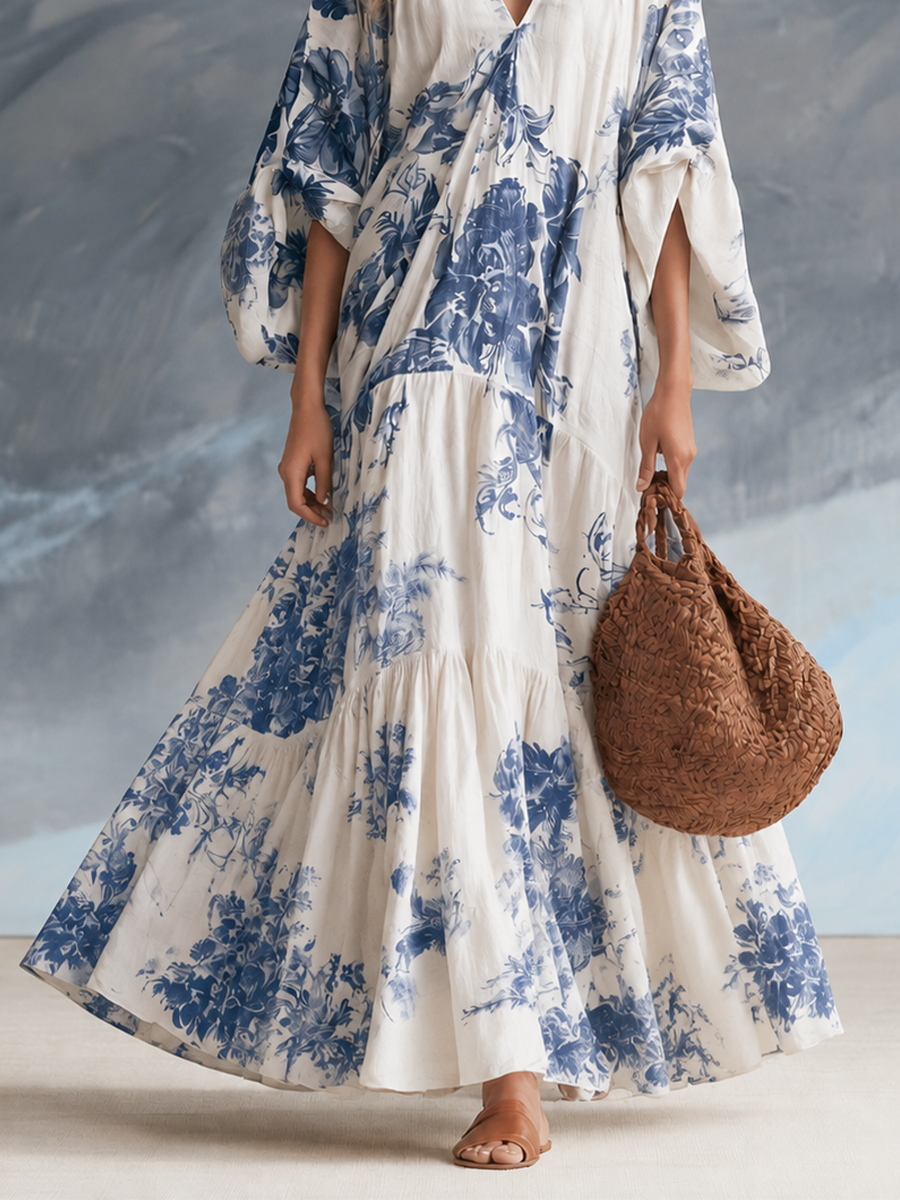 Margaux | Robe Maxi Fleurie Élégante