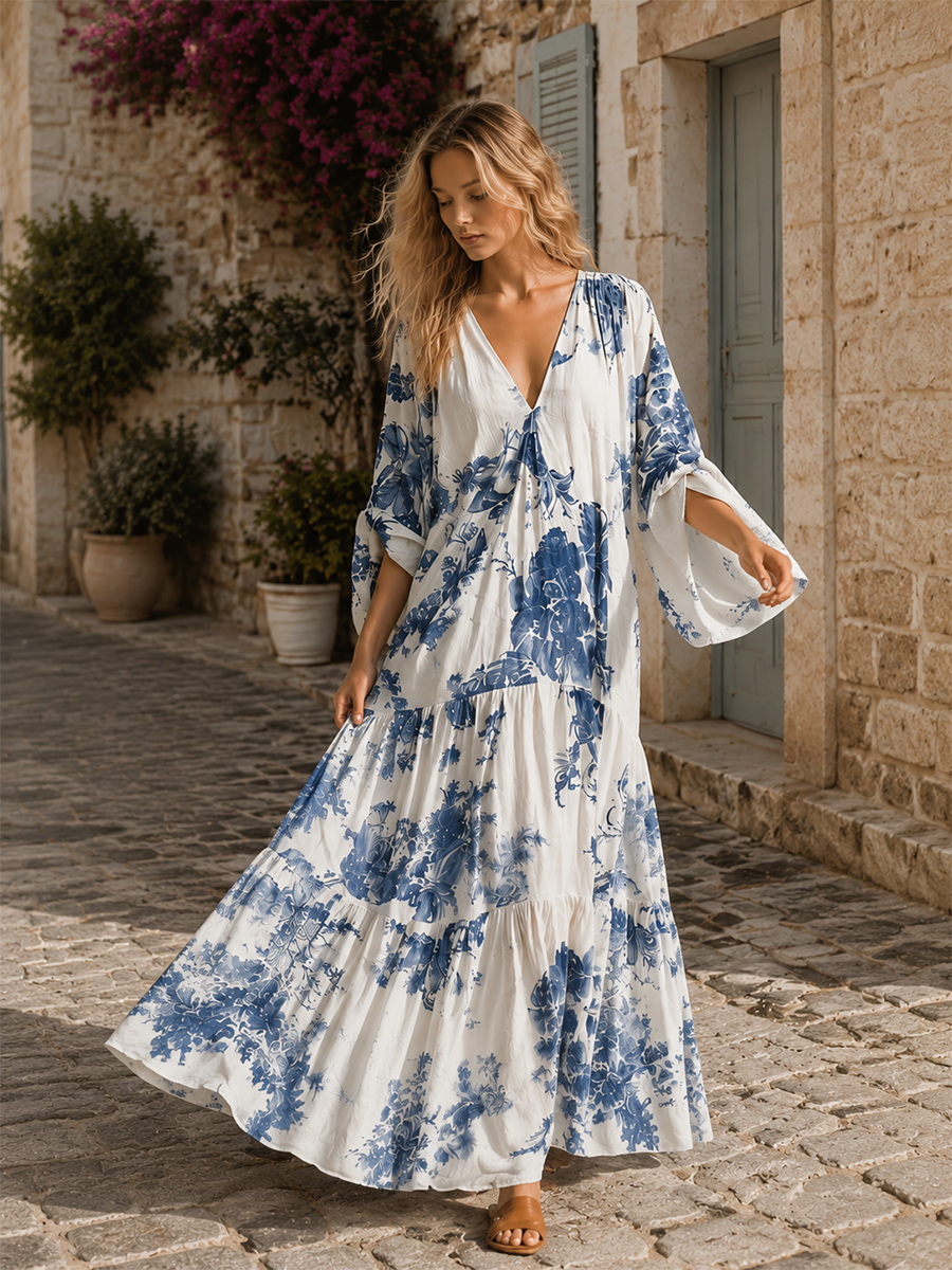 Margaux | Robe Maxi Fleurie Élégante