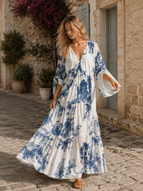 Margaux | Robe Maxi Fleurie Élégante