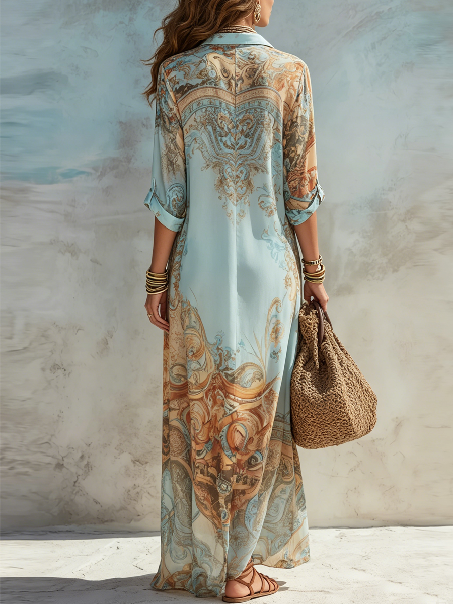 Camille | Robe Élégante à Imprimé Bohème