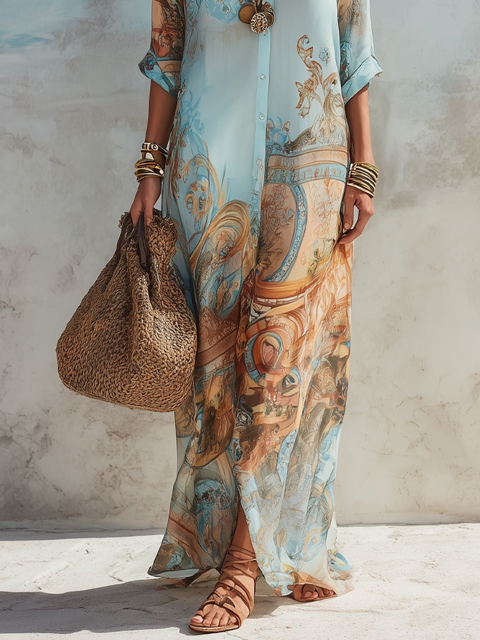 Camille | Robe Élégante à Imprimé Bohème