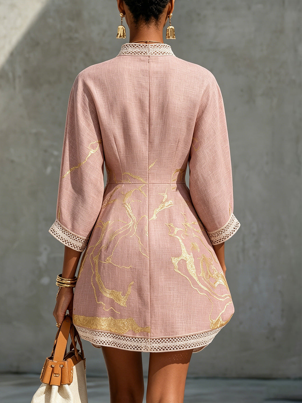Maëlys | Robe Courte en Dentelle Imprimée