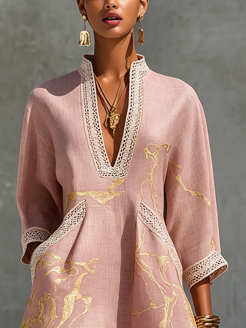 Maëlys | Robe Courte en Dentelle Imprimée